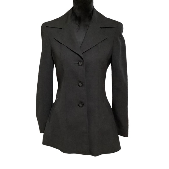 BEBE MADE IN ITALY New Wool Black Blazer/Jacket Size 4 - Picture 5 of 15